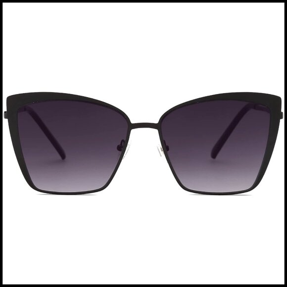 Metal Frame Cateye Sunglasses with Mirrored Lens UV400 Protection main image 5
